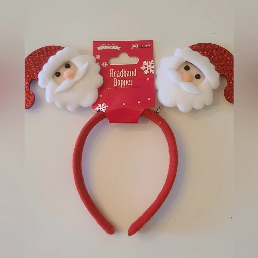Holiday Headband Bopper Trio - Red Santa, Snowman, Reindeer